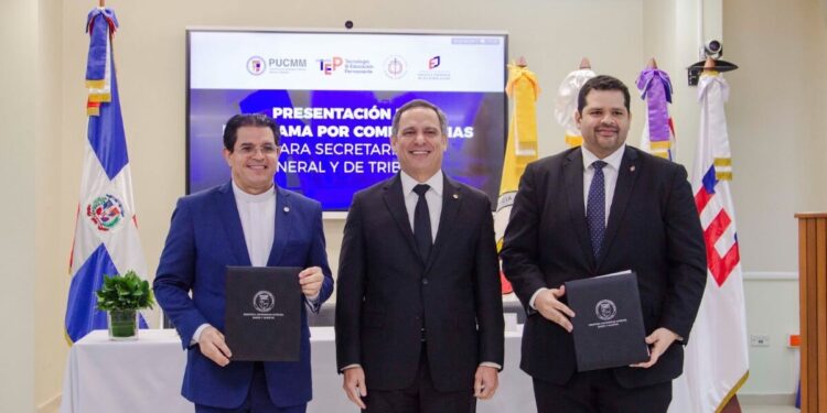 Escuela Nacional de la Judicatura y PUCMM formarán personal del Poder Judicial para fortalecer competencia y calidad del servicio