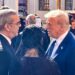 Presidente Abinader y Donald Trump conversan brevemente durante ceremonial al Papa Francisco