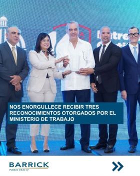 Barrick Pueblo Viejo es reconocida por su excelencia en estándares de salud y seguridad en el trabajo
