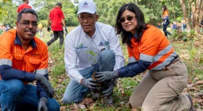 Comunidades de Hatillo y Barrick Pueblo Viejo siembran 2,000 árboles en arroyo Margajita