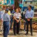 Carolina Mejía supervisa los avances del remozamiento del parque Enriquillo